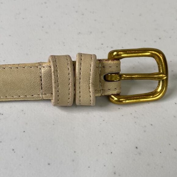 Coach Vintage Skinny Thin Leather Belt Solid Brass Buckle Made in New York City - Picture 13 of 16